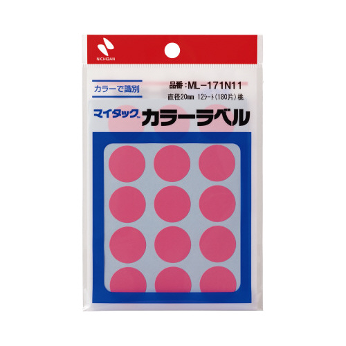 マイタックカラーラベル　２０ｍｍ　桃画像