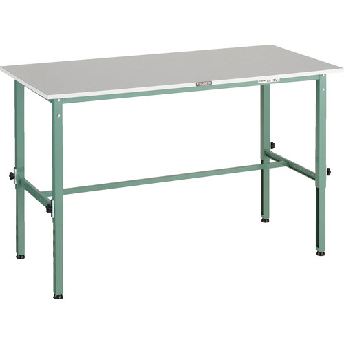 RAEM2型高さ調節作業台 天板 1500×750×650-950mm 脚部:ｸﾞﾘｰﾝ 1台画像