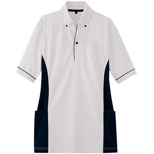 ｻｲﾄﾞﾎﾟｹｯﾄ半袖ﾎﾟﾛｼｬﾂ(男女兼用) ﾀﾞﾝﾎﾞｰﾙﾆｯﾄ ｼﾙﾊﾞｰｸﾞﾚｰ Mｻｲｽﾞ 1着画像