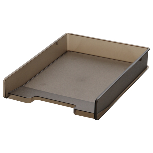 ファイルトレー A4 縦 頑丈 丈夫 プラスチック クリアファイル対応 ブラウン画像