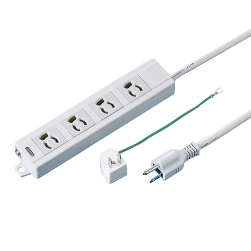 OAﾀｯﾌﾟ 抜け止め 通電ﾗﾝﾌﾟ･ﾏｸﾞﾈｯﾄ付 3P･4個口 5.0m 1個画像