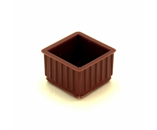 イスキャップ　平角　茶　対象脚サイズ23×36mm 茶色の平角のキャップが複数並んでいる状態