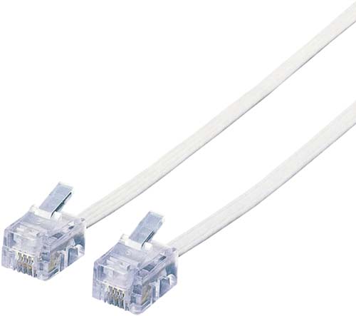 スリムモジュラーケーブル６極４芯　３ｍ　ホワイト画像