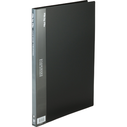 ｸﾘﾔｰﾌﾞｯｸ A4ﾀﾃ 20ﾎﾟｹｯﾄ 背幅17mm ﾀﾞｰｸｸﾞﾚｰ 1冊画像