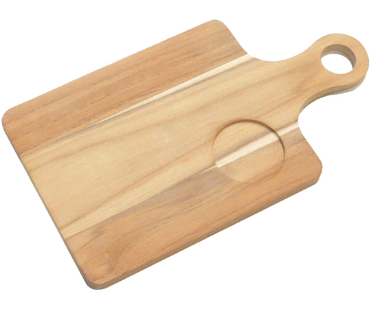 木製（チーク）スナックボード 26cm×15cm ココット用溝付き ORGANIC 滑らかな木の質感と溝付きデザインが特徴的な横長のボード