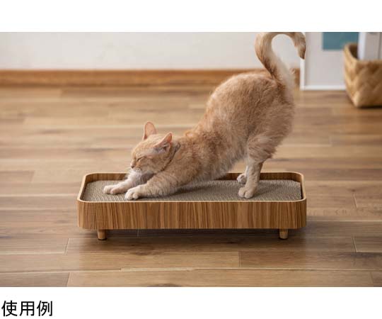 プライウッド爪とぎケース ナチュラル 自然な木目が見える側面と緩やかな曲線のデザイン