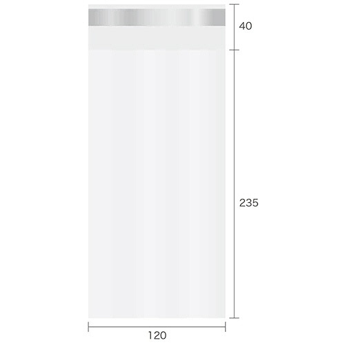 OPP袋 テープ付 長3 120×235+40mm 0.025mm厚 1パック(100枚) 透明な袋が束になっている様子