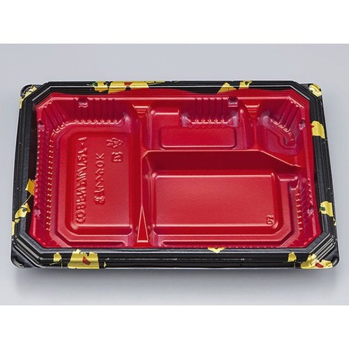 シーピー化成 弁当容器 BFNアルバ27-1 輪島内赤 本体 発泡画像