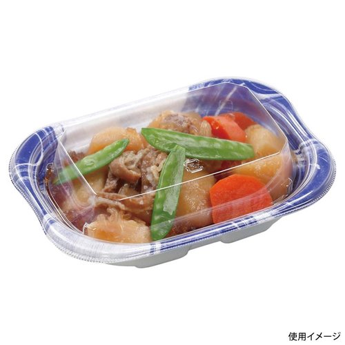 惣菜容器 MFP優デリ16-13(34) えん陶青 エフピコ 淡い青色の円形容器が整然と並んでいる様子