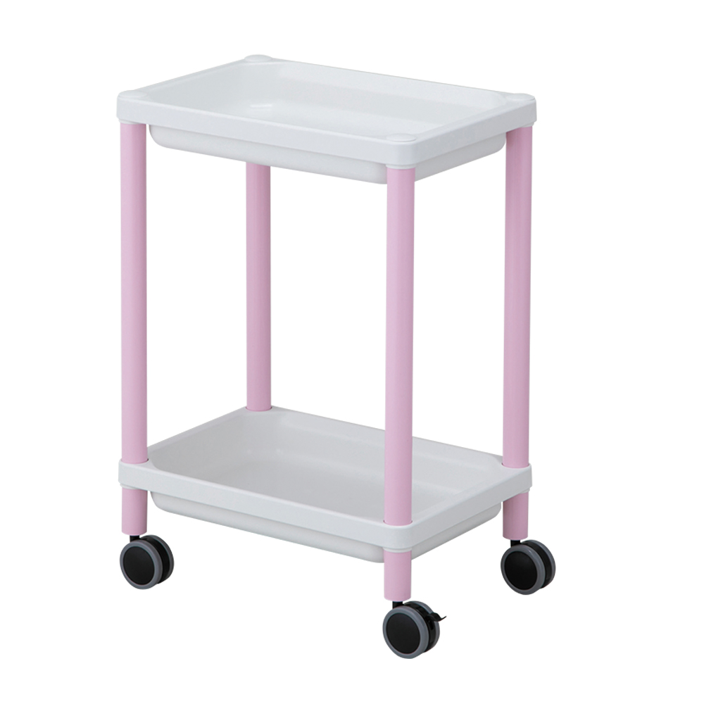 モバイルトレーカート　2段　ピンク画像
