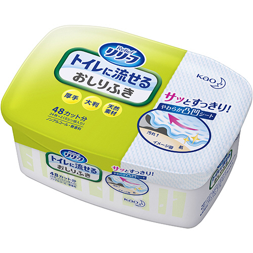 ﾘﾘｰﾌ ﾄｲﾚに流せるおしりふき 本体 1ｾｯﾄ(288枚:24枚×12ﾊﾟｯｸ)画像
