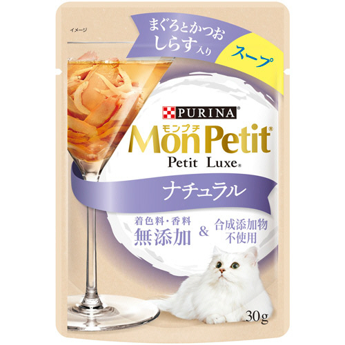 ﾓﾝﾌﾟﾁﾌﾟﾁﾘｭｸｽﾊﾟｳﾁﾅﾁｭﾗﾙｽｰﾌﾟまぐろ かつお しらす 30g 1ｾｯﾄ(12ﾊﾟｯｸ)画像