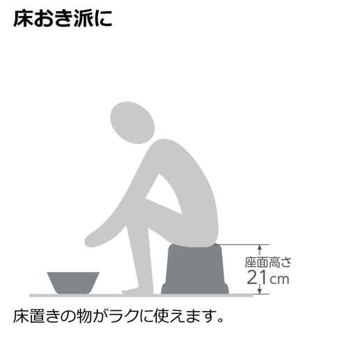 風呂椅子　ディックブルーナ　腰かけ　21cm 柔らかな色合いの椅子が横から見える状態