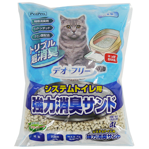 PetPro ﾃﾞｵﾌﾘｰ ｼｽﾃﾑﾄｲﾚ用強力消臭ｻﾝﾄﾞ 4L 1ﾊﾟｯｸ画像