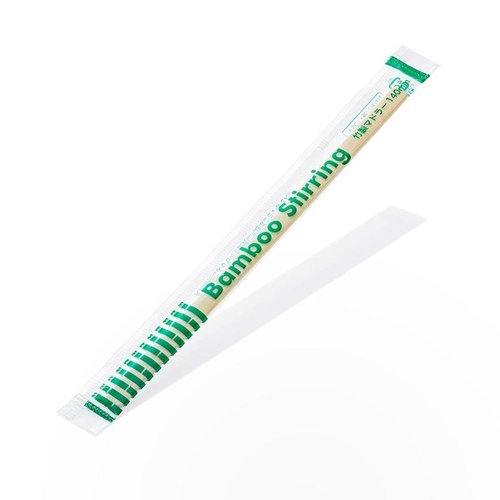 ドリンク資材 完封竹製マドラー透明袋入 14cm 1000本 サンナップ [ケース販売]画像