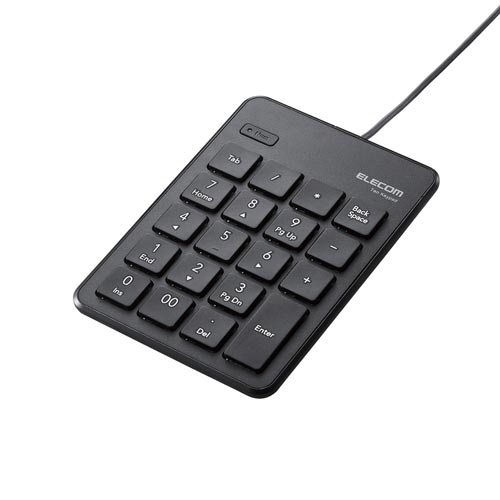 有線テンキーパッド　パンタグラフ　薄型　黒