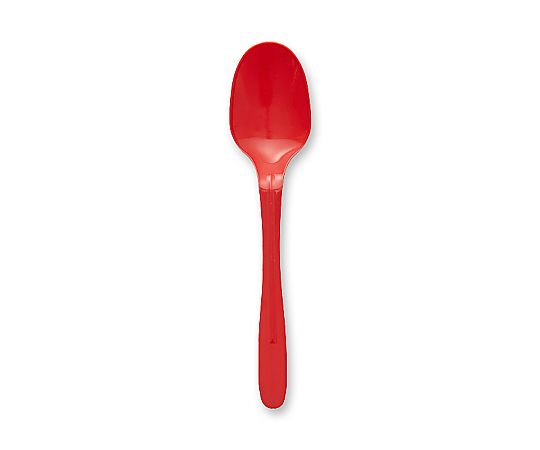 プラスチックスプーン 16cm 単袋 レッド 100本入画像