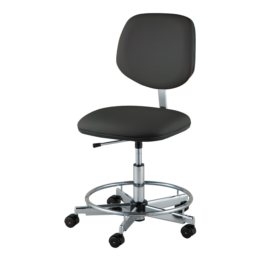 快適クリーンルームチェア（フィット）ブラック リング有り画像