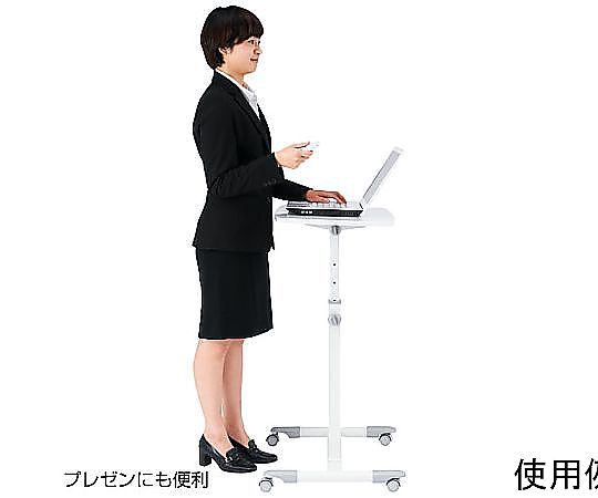 600×450×700-880mm　パソコンデスク（昇降式 シンプルなデザインの昇降式デスクが正面から確認できる状態