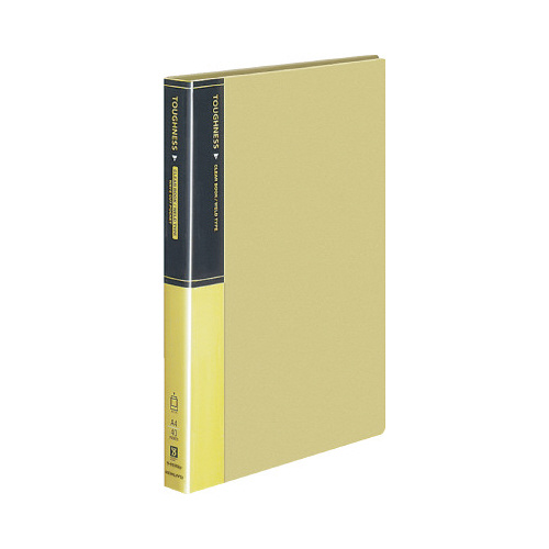 クリヤーブックタフネス固定式Ａ４縦４０Ｐ黄Ｘ３画像