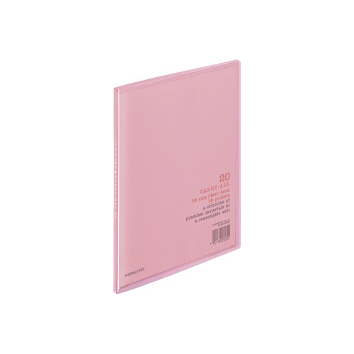 クリヤーブックキャリーオール固定Ｂ５縦２０Ｐ　桃画像