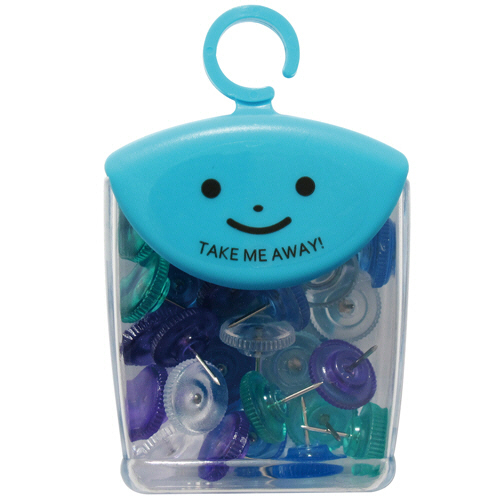 ﾂﾚﾃｯﾃ ｶﾗｰ画鋲 ｸﾘｱﾏﾘﾝｶﾗｰ4色ｱｿｰﾄ 1ｾｯﾄ(150本:30本×5ｹｰｽ)画像