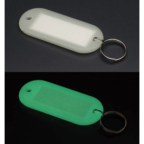 光るキーホルダー名札蓄光タイプ　２５個入画像