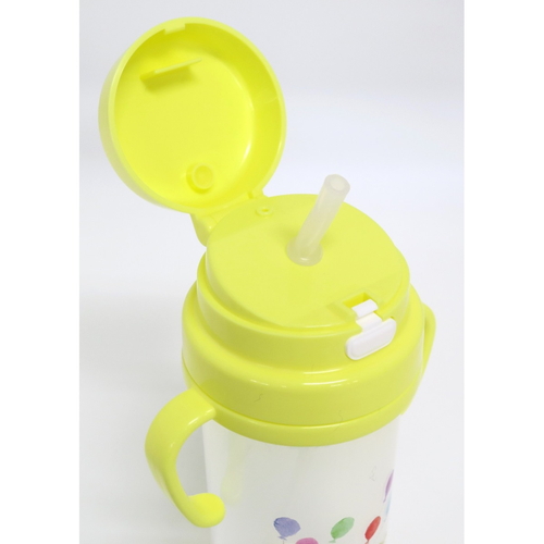 ベビー用ストローボトル ミールタイム 370ml 2WAY ハンドル付き ベビー用 キャラクター ストロー付きでハンドルが左右に取り付けられたデザインのボトル