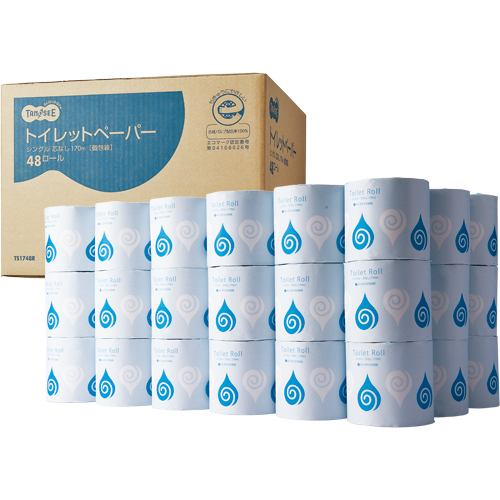 ﾄｲﾚｯﾄﾍﾟｰﾊﾟｰ 個包装 ｼﾝｸﾞﾙ 芯なし 170m 1ｾｯﾄ(144ﾛｰﾙ:48ﾛｰﾙ×3ｹｰｽ)画像