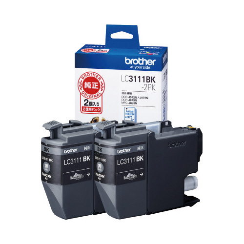 純正インク　ＬＣ３１１１ＢＫ－２ＰＫ　ブラック２個画像