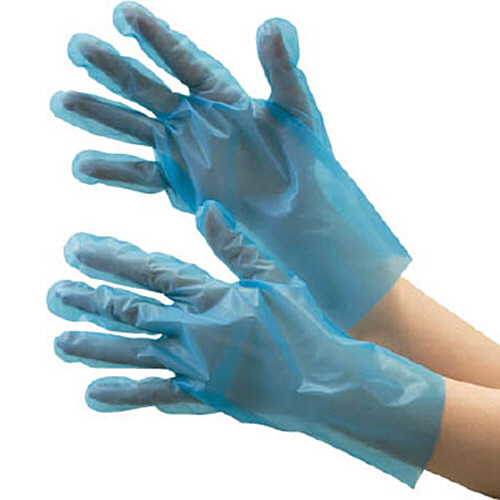 ﾎﾟﾘｴﾁﾚﾝ使い捨て手袋 外ｴﾝﾎﾞｽ 青 L 1箱(200枚)画像