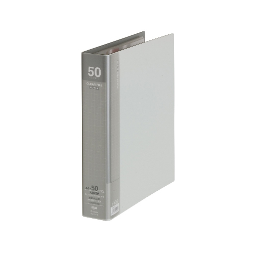 ｸﾘｱｰﾌｧｲﾙ 差し替え式 大量ﾎﾟｹｯﾄA4ﾀﾃ30穴50ﾎﾟｹｯﾄ付属 背幅54mmﾗｲﾄｸﾞﾚｰ 1冊画像