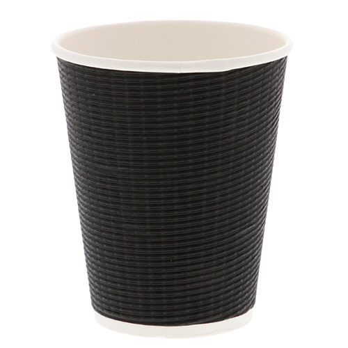 紙ｺｯﾌﾟ ｴｺ断熱ｶｯﾌﾟ 12ｵﾝｽ(360ml) ﾌﾞﾗｯｸ 1ｾｯﾄ(1000個:50個×20ﾊﾟｯｸ)画像