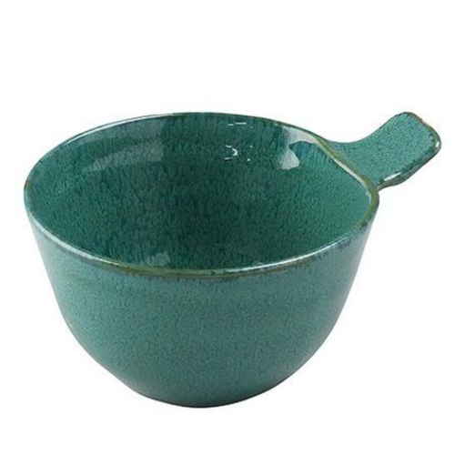 スープカップ ナチュラルカラー 持ち手付き 磁器 食器 美濃焼 グリーン画像