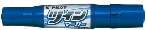 油性マーカー　ツインマーカー　細・太字　青10本