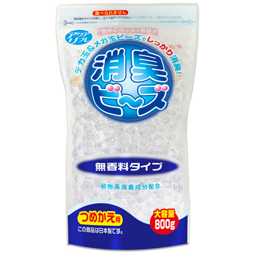 ｱｸｱﾘﾌﾚ 消臭ﾋﾞｰｽﾞ 無香料 つめかえ用 大容量 800g 1ﾊﾟｯｸ画像