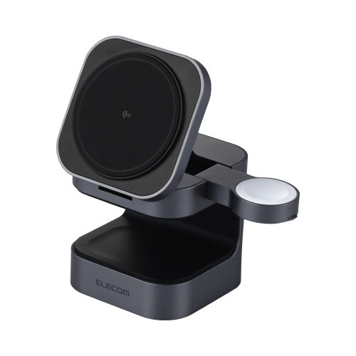 ワイヤレス充電器　Ｑｉ２対応　３ｉｎ１　ブラック画像