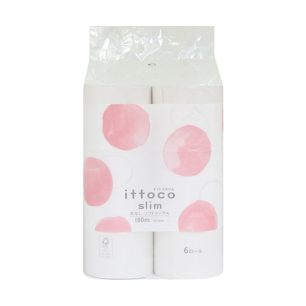 イットコ芯なしスリム180mシングル 6ロール画像