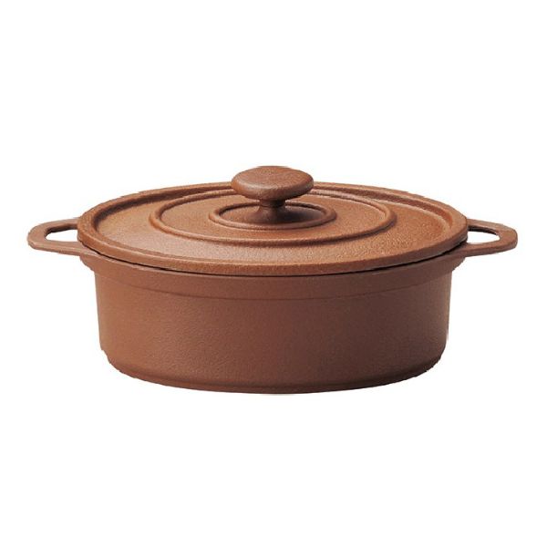 鍋 M11-716 ミニココ オーバル(大) ブラウン マイン画像