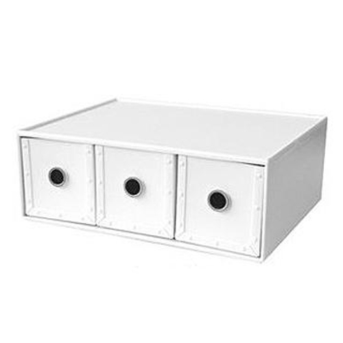 収納ボックス 幅34×奥行26×高さ12cm 3列 1段 fs-780 ファイルストアーズ ヴィヴァン 引き出し ホワイト画像