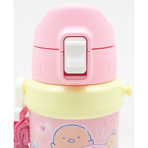 水筒　ダイレクトステンレスボトル　すみっコぐらし　800ml 全体が見える状態で、かわいいキャラクターがデザインされた水筒の側面