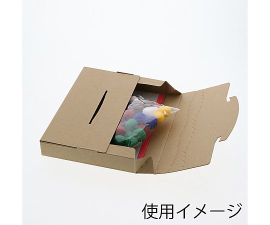 ダンボール　ラクポスBOX　195-30　10枚 平らに並べられたダンボールの束で、正面が見える状態