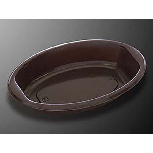 中央化学 軽食容器 BAKEQ 楕円容器 350CC L 茶 本体画像