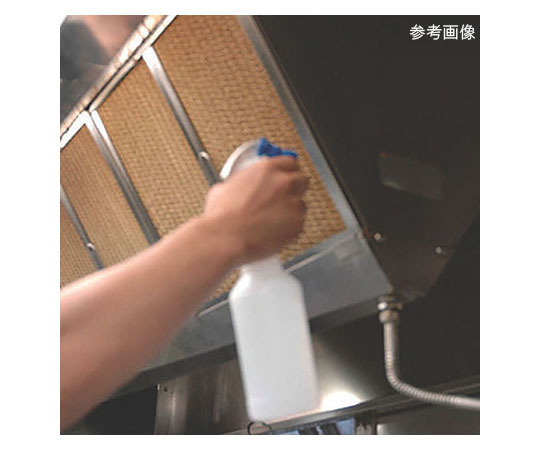 焦げ落とし専用洗浄剤　4リットル 透明なボトルに青色の液体が入った状態