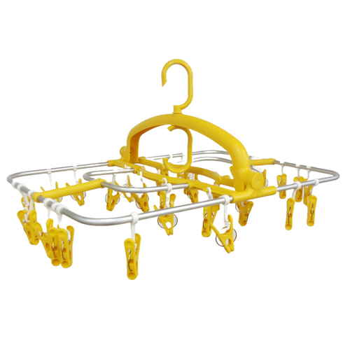 洗濯ハンガー アルモアカーサ 角ハンガー32ピンチ イエロー画像