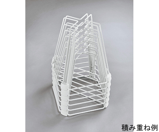 スタンド脚　展示用パネル〈ERPシリーズ〉 横からの視点で、フレームに直立した脚部が整然と並んでいる様子