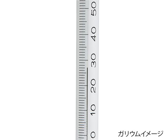 水銀ゼロ棒状温度計 GUM-49（ASTM-3C）用 透明なケースに収められた温度計が正面から見える状態