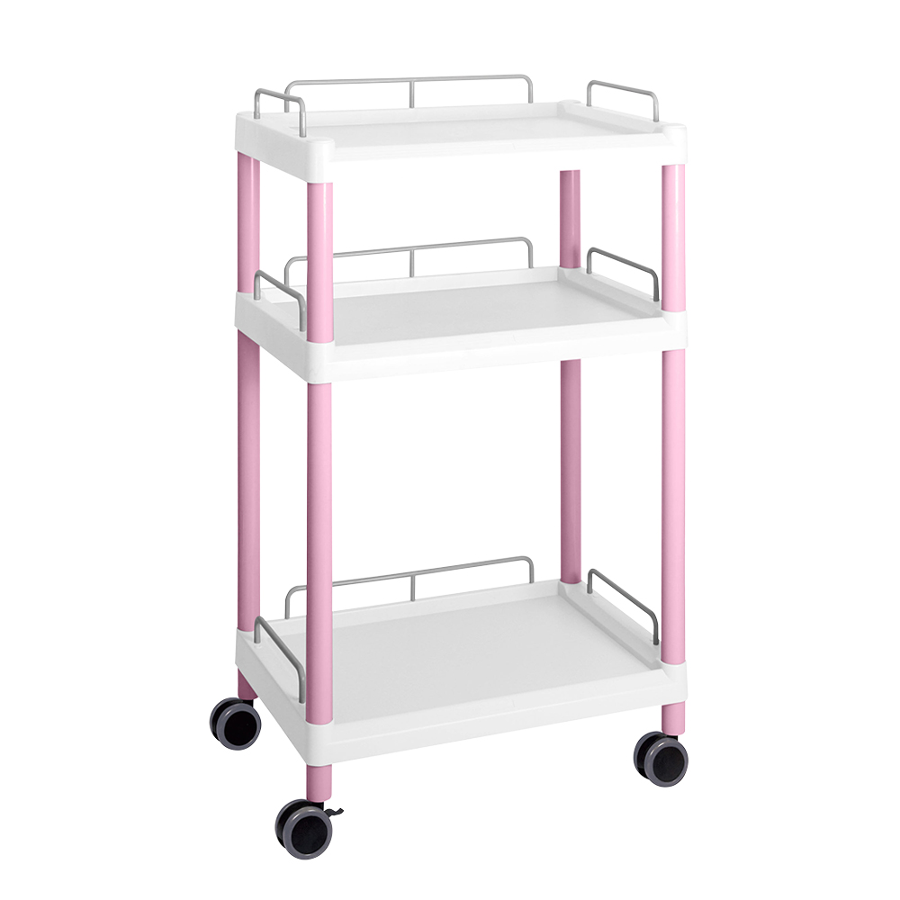 モバイルイージーカート（トールタイプ／ワイド32）　3段　ガード枠あり (ピンク)画像