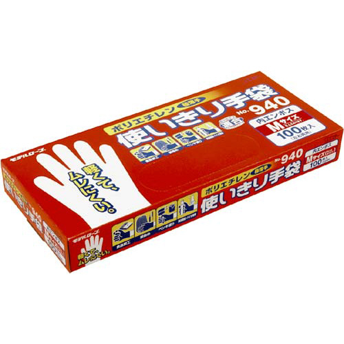ポリエチレン手袋　Ｎｏ．９４０　Ｍ１００枚×２４箱画像