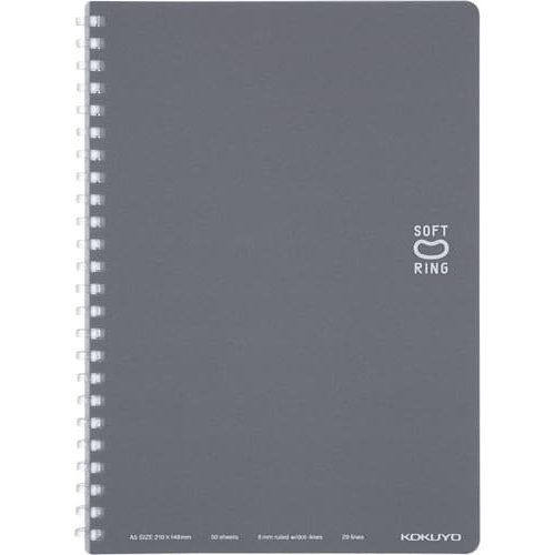 ソフトリングノート（ドット入り罫線）Ａ５濃灰×５画像